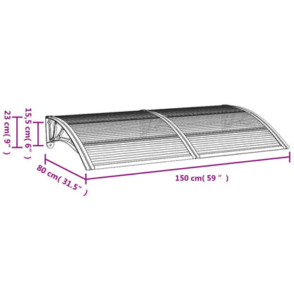 Deurluifel 300X80 Cm Polycarbonaat Zwart En Transparant