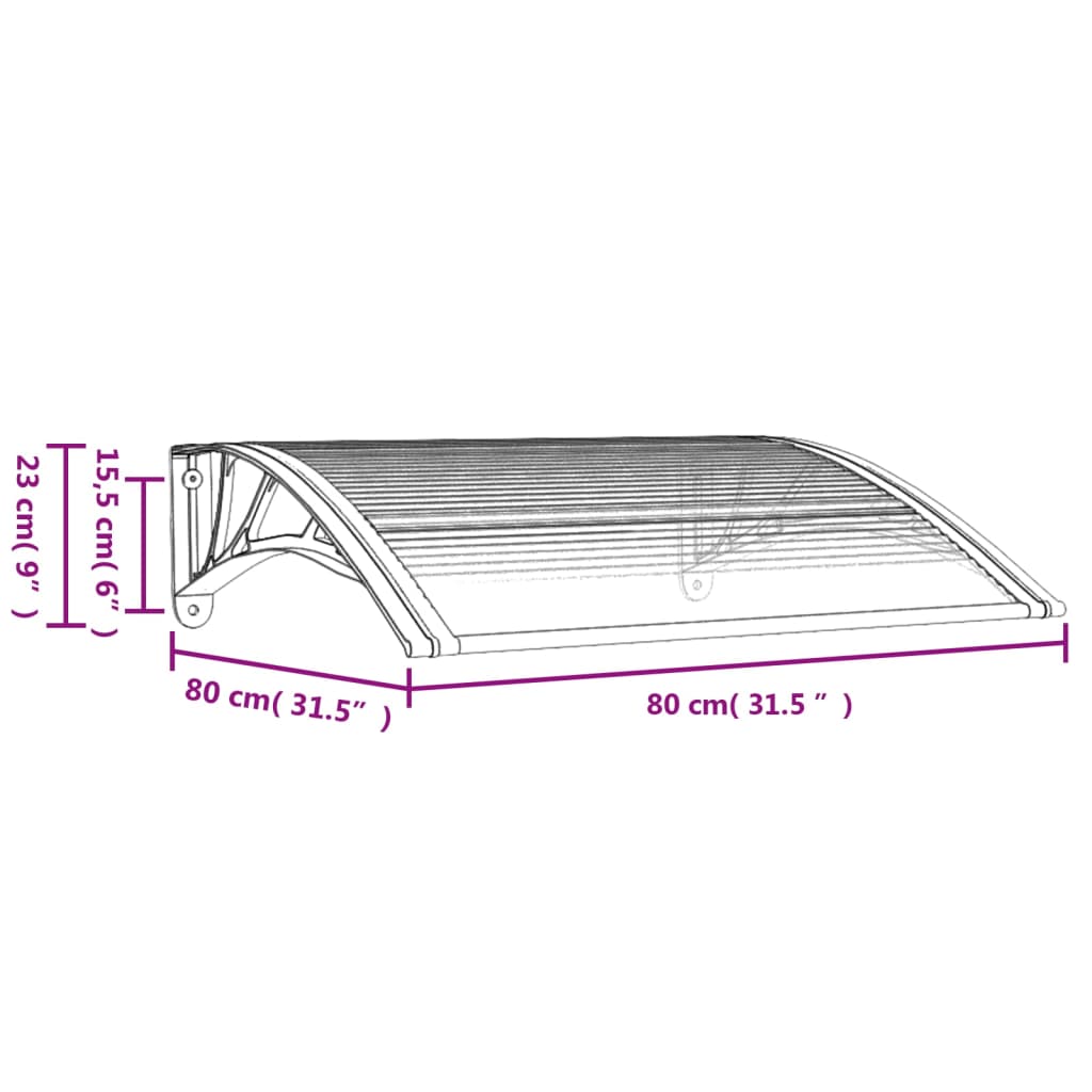 Deurluifel 80X80 Cm Polycarbonaat Zwart En Transparant