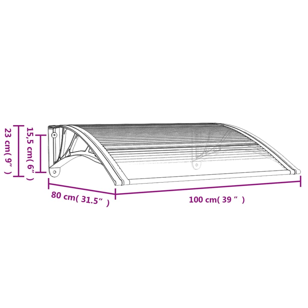 Deurluifel 100X80 Cm Polycarbonaat Zwart En Transparant