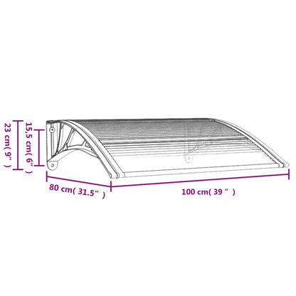 Deurluifel 100X80 Cm Polycarbonaat Zwart En Transparant