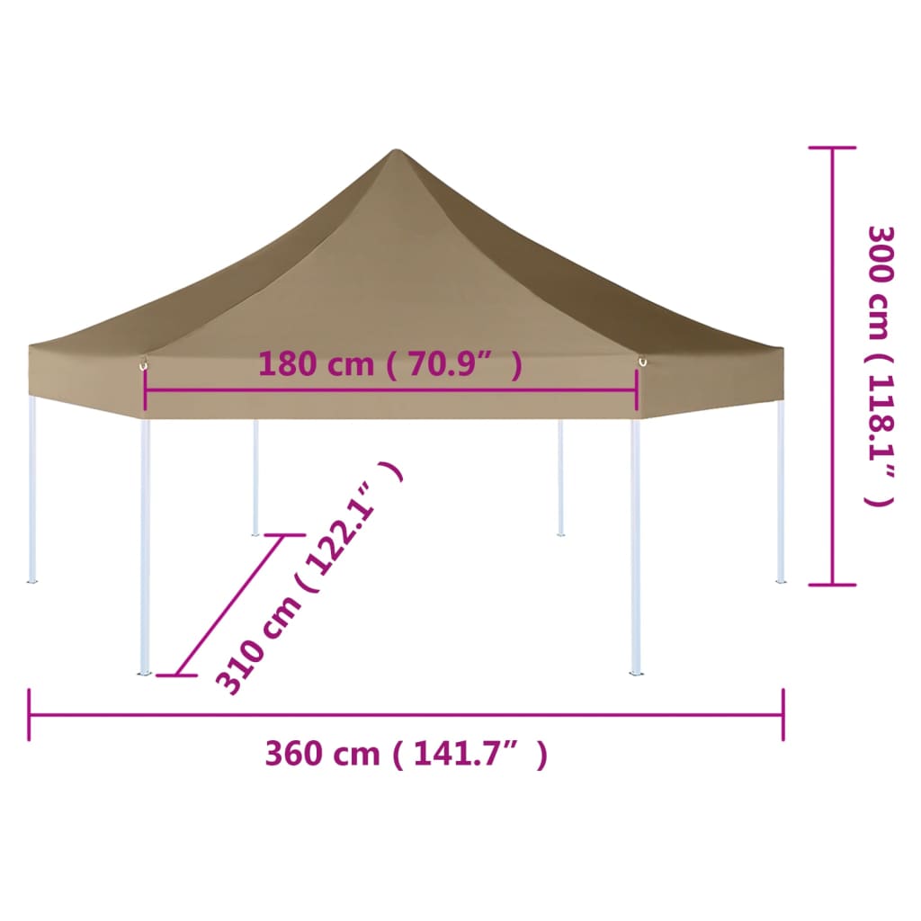 Partytent Inklapbaar Zeshoekig 3,6X3,1 M 220 G/M²