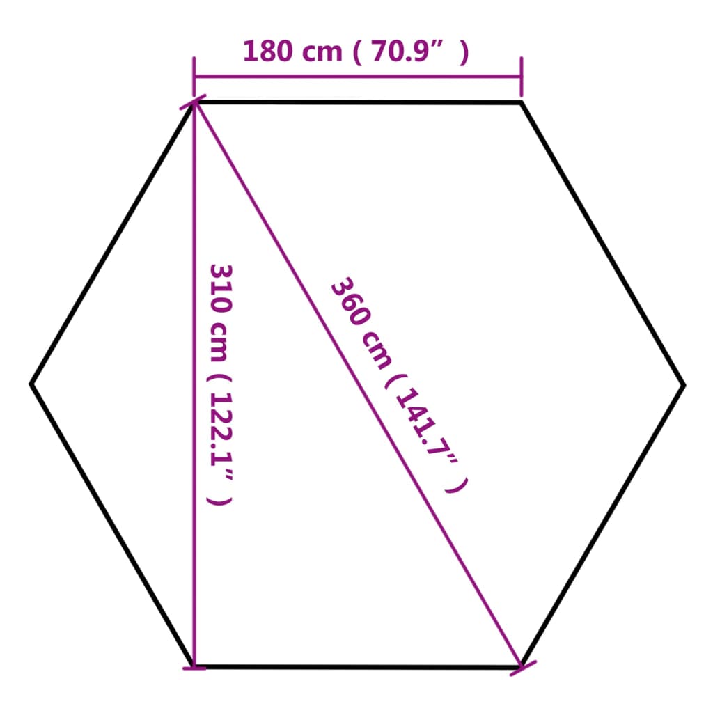 Partytent Inklapbaar Zeshoekig 3,6X3,1 M 220 G/M²