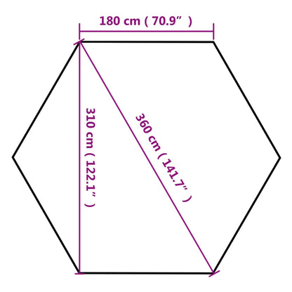 Partytent Inklapbaar Zeshoekig 3,6X3,1 M 220 G/M²