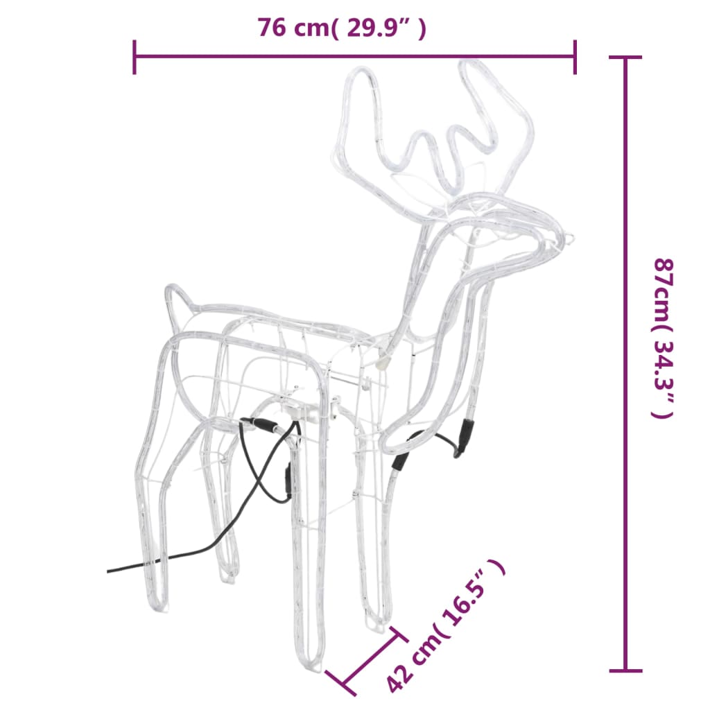 Kerstfiguur Rendier Met Bewegende Kop 76X42X87 Cm Koudwit