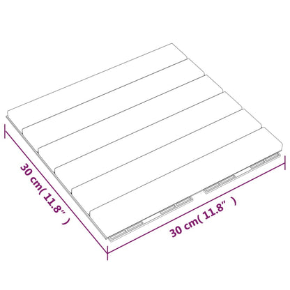 Terrastegels 10 St 30X30 Cm Massief Teakhout Verticaal Patroon