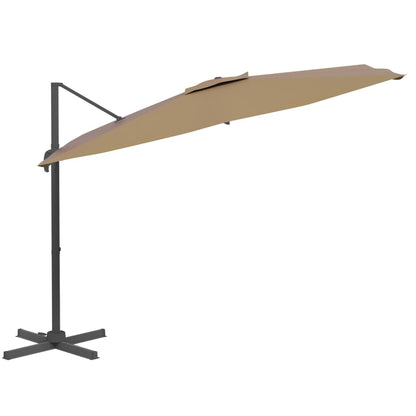 Zweefparasol Met Aluminium Paal 300X300 Cm Taupe