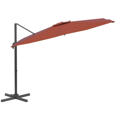 Zweefparasol Met Aluminium Paal 300X300 Cm Terracottakleurig