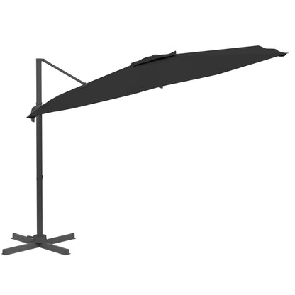 Zweefparasol Met Led-Verlichting 400X300 Cm Zwart