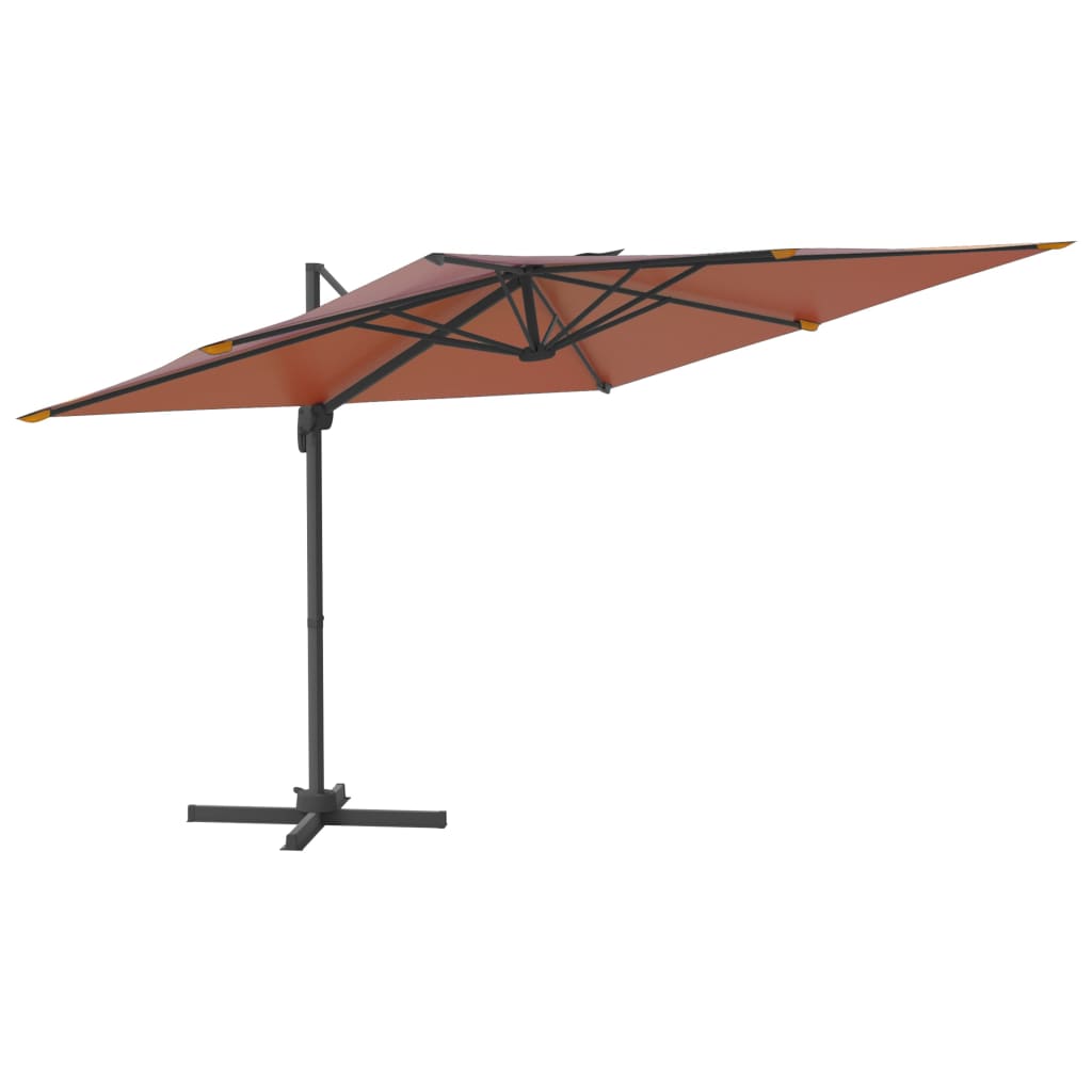 Zweefparasol Met Led-Verlichting 400X300 Cm Terracottakleurig