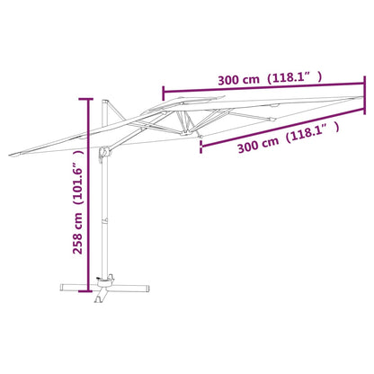 Zweefparasol Met Dubbel Dak 300X300 Cm Antracietkleurig