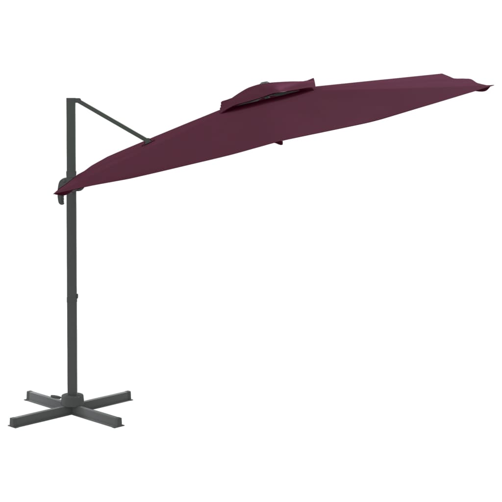 Zweefparasol Met Dubbel Dak 400X300 Cm Bordeauxrood