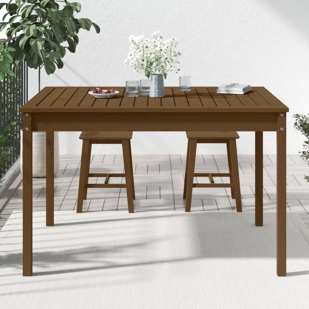Tuintafel 121X82,5X76 Cm Massief Grenenhout Honingbruin