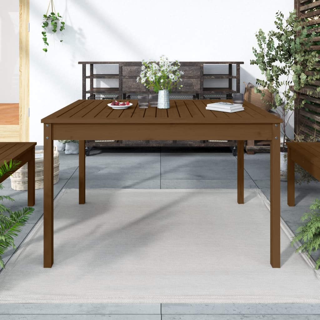 Tuintafel 121X82,5X76 Cm Massief Grenenhout Honingbruin