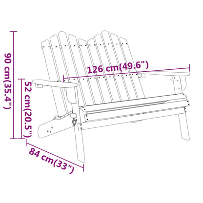 Tuinbank Adirondack 126 Cm Massief Acaciahout