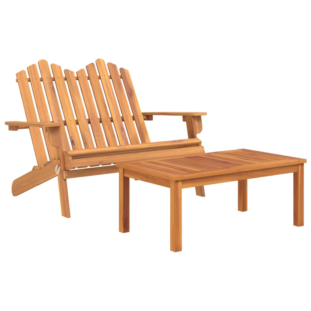 2-Delige Loungeset Adirondack Massief Acaciahout Naturel