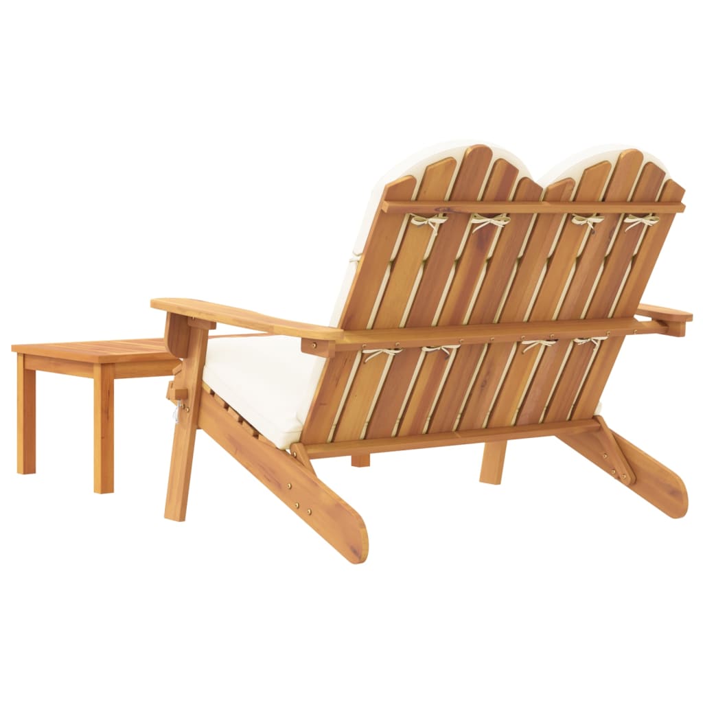 2-Delige Loungeset Adirondack Massief Acaciahout Crèmewit