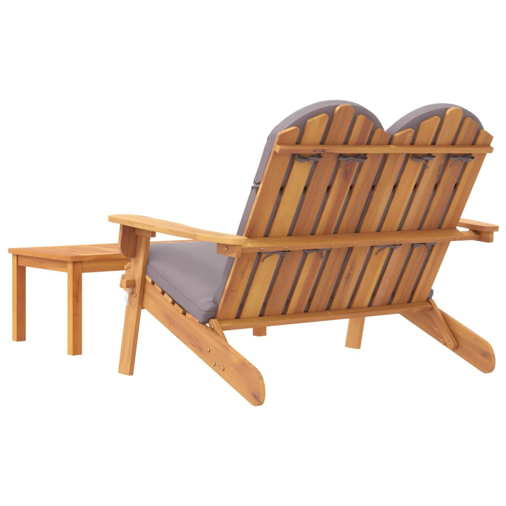 2-Delige Loungeset Adirondack Massief Acaciahout Donkergrijs