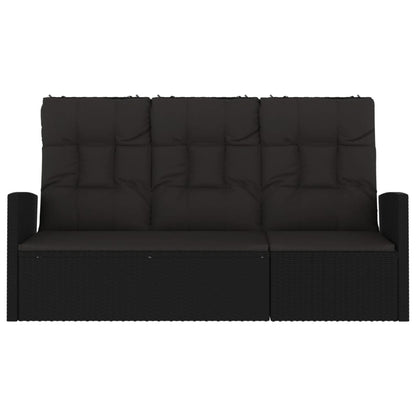 Tuinbank Verstelbaar Met Kussens 173 Cm Poly Rattan