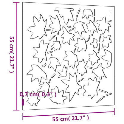 Wanddecoratie Tuin Esdoornbladontwerp 55X55 Cm Cortenstaal