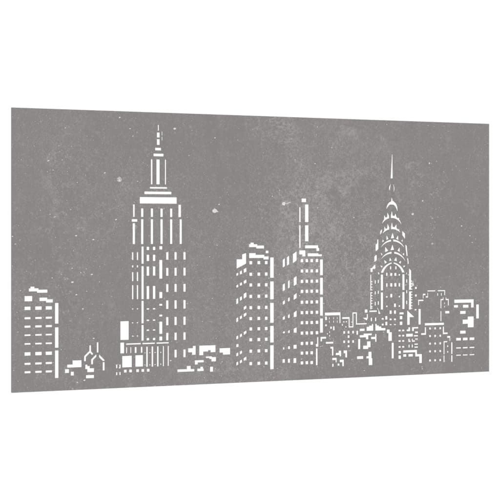 Wanddecoratie Tuin Skyline-Ontwerp 105X55 Cm Cortenstaal