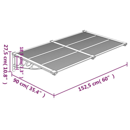 Deurluifel 152,5X90 Cm Polycarbonaat Zwart