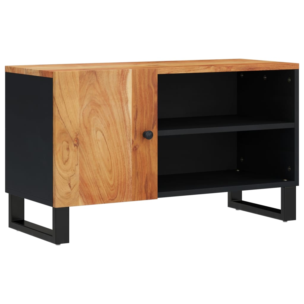 Tv-Meubel 80X33X46 Cm Massief Acaciahout En Bewerkt Hout