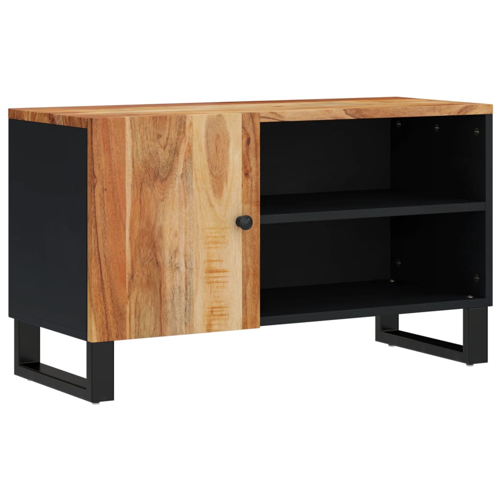 Tv-Meubel 80X33X46 Cm Massief Acaciahout En Bewerkt Hout