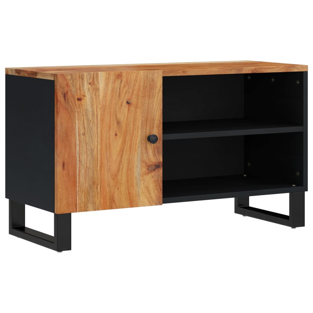 Tv-Meubel 80X33X46 Cm Massief Acaciahout En Bewerkt Hout