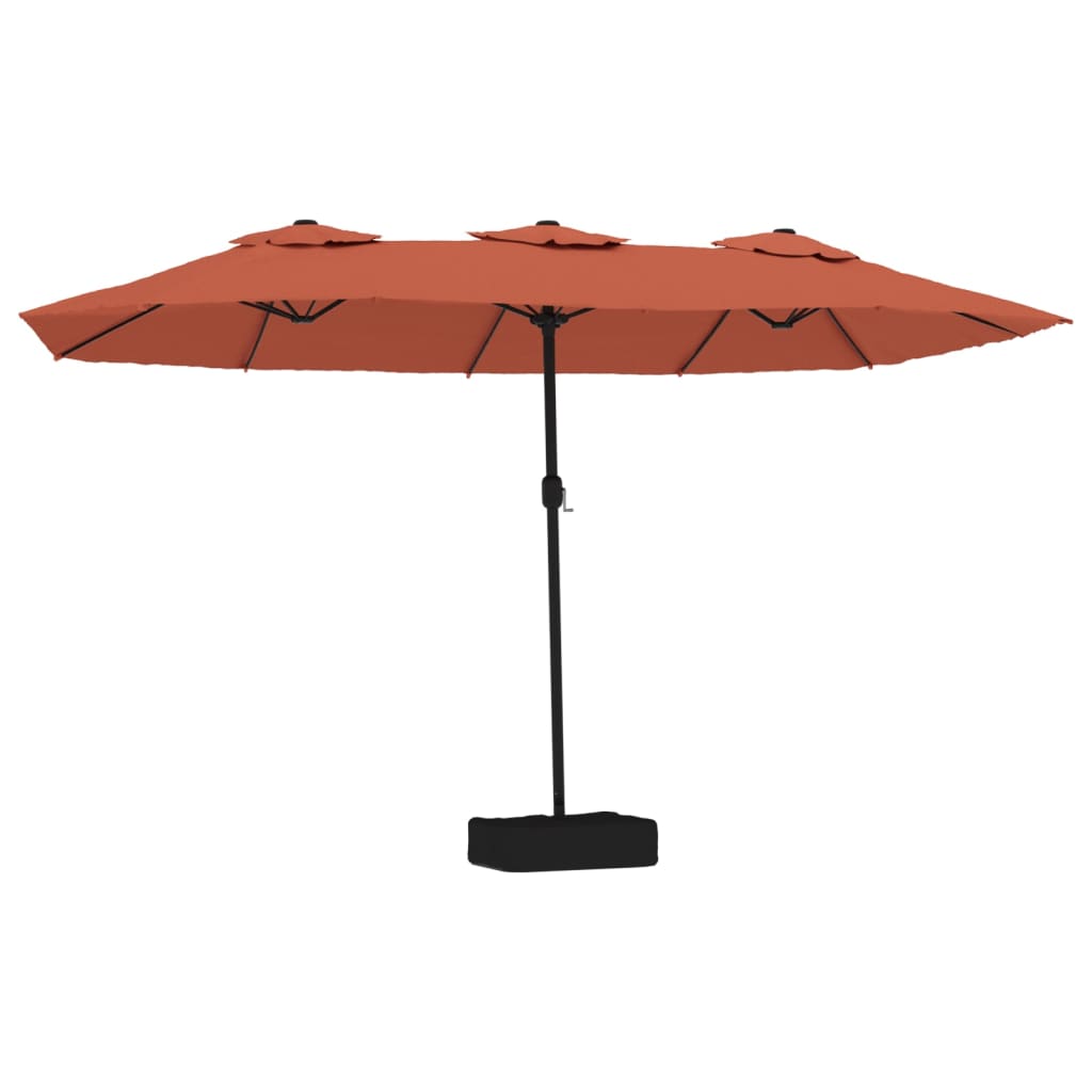 Parasol Dubbel Dak Met Led 449X245 Cm Kleurig