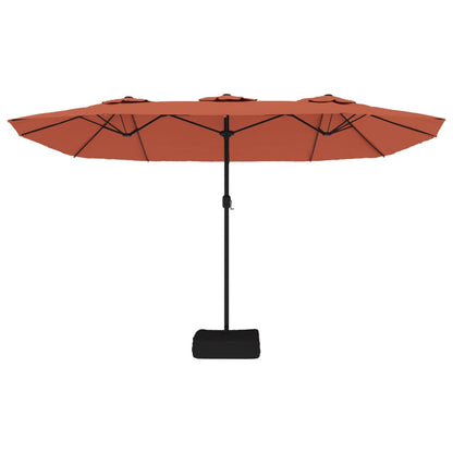 Parasol Dubbel Dak Met Led 449X245 Cm Kleurig