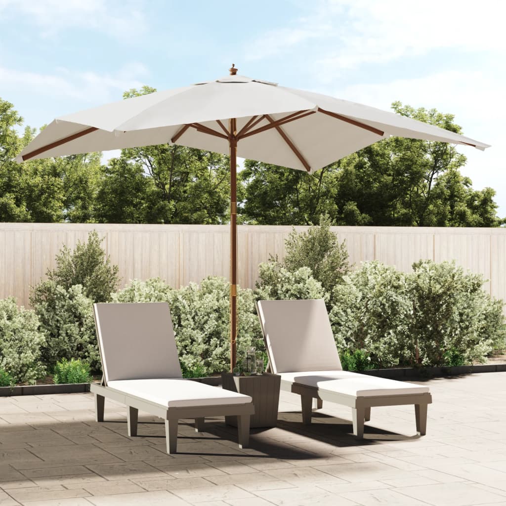 Parasol Met Houten Paal 300X300X273 Cm Azuurblauw