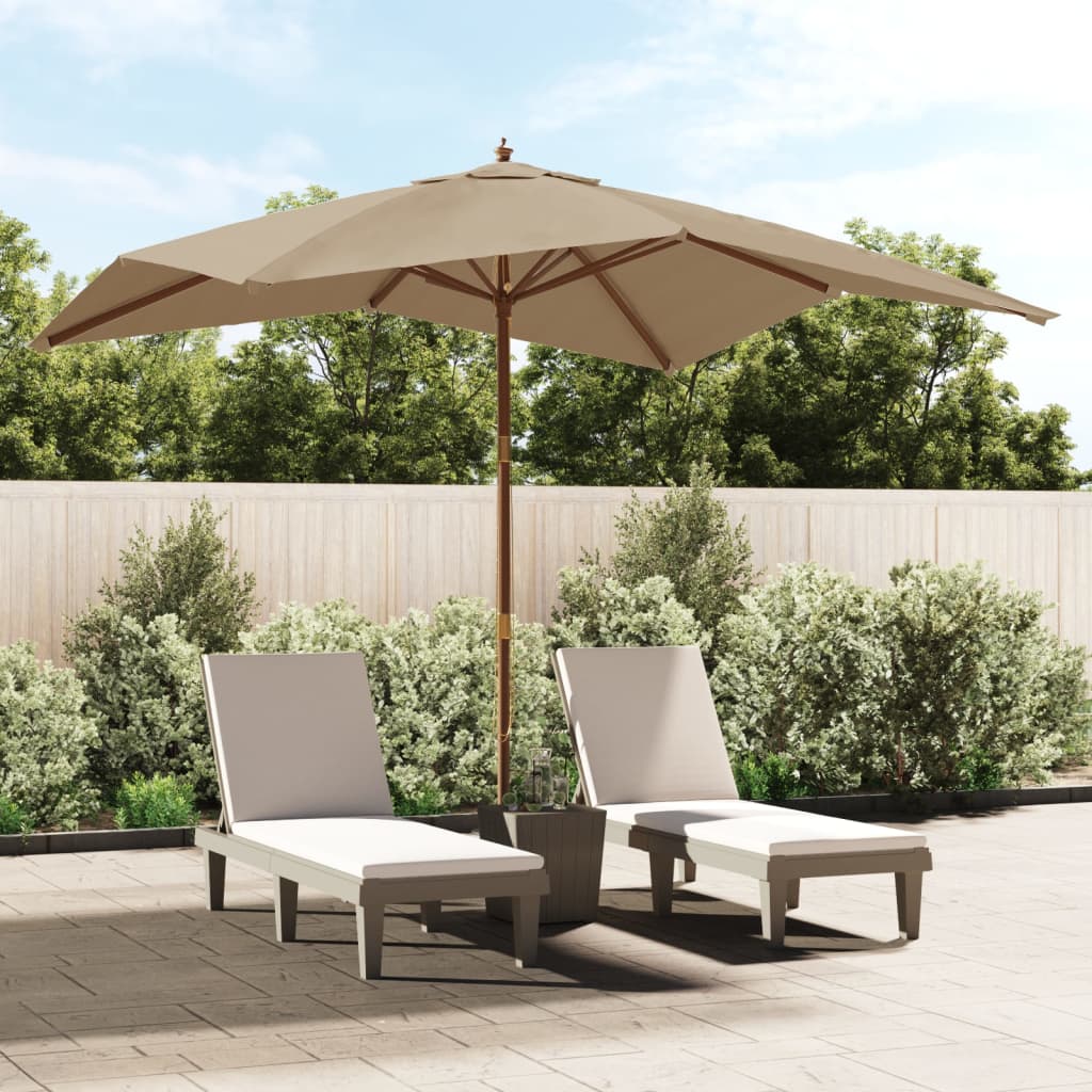 Parasol Met Houten Paal 300X300X273 Cm Azuurblauw