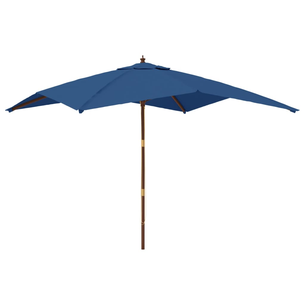 Parasol Met Houten Paal 300X300X273 Cm Azuurblauw