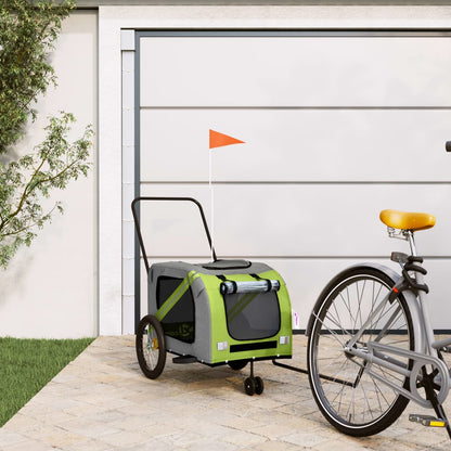 Hondenfietstrailer Oxford Stof En Ijzer Oranje En Grijs