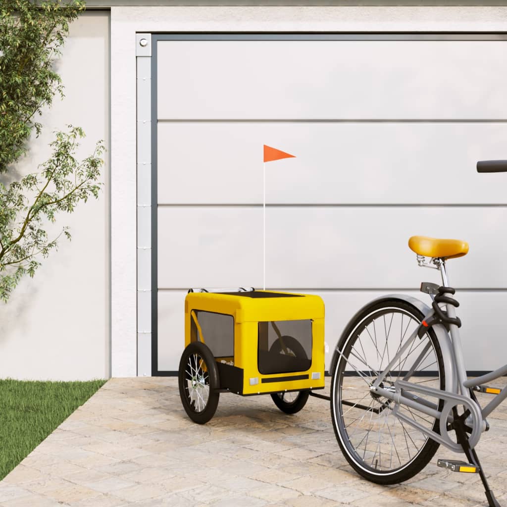 Hondenfietstrailer Oxford Stof En Ijzer Oranje En Zwart