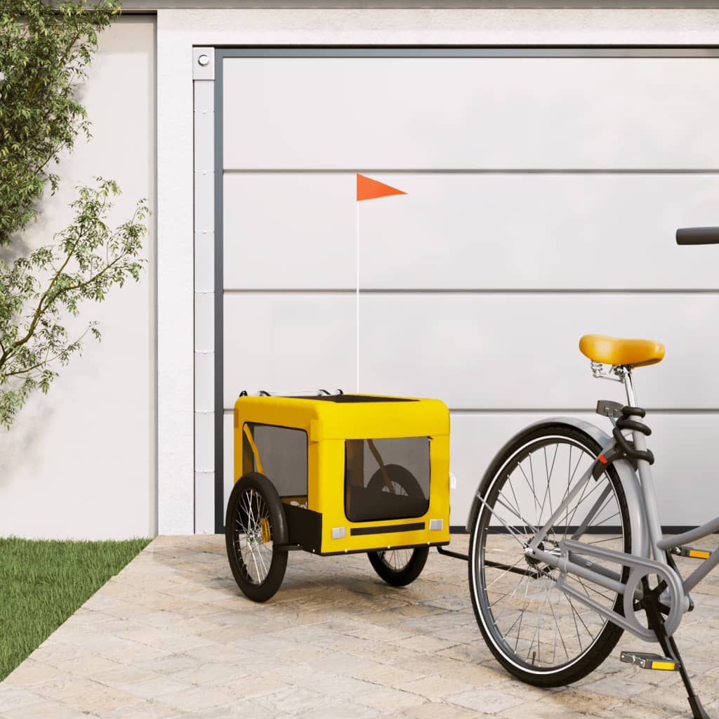 Hondenfietstrailer Oxford Stof En Ijzer Oranje En Zwart