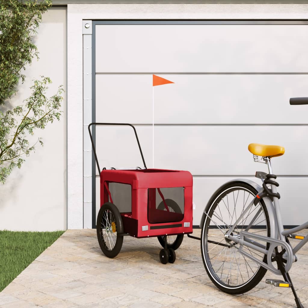 Hondenfietstrailer Oxford Stof En Ijzer Oranje En Zwart