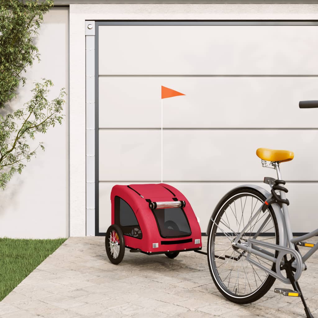 Hondenfietskar Oxford Stof En Ijzer Rood