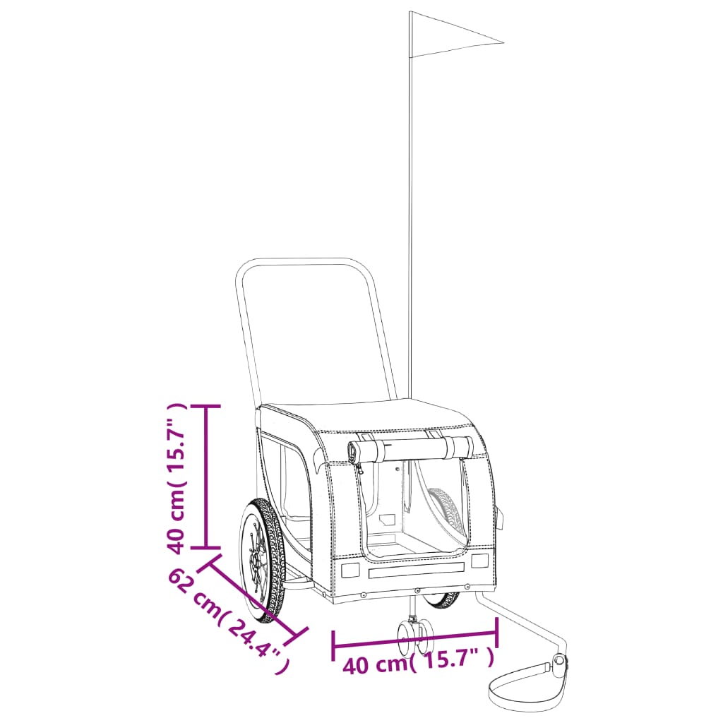 Hondenfietstrailer Oxford Stof En Ijzer