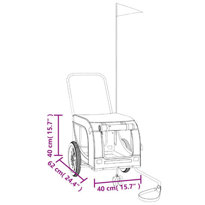 Hondenfietstrailer Oxford Stof En Ijzer