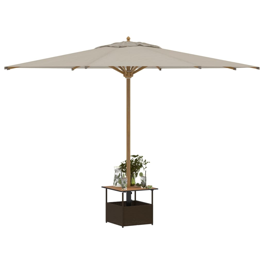 Tuintafel Met Parasolgat 55X55X46,5 Cm Poly Rattan