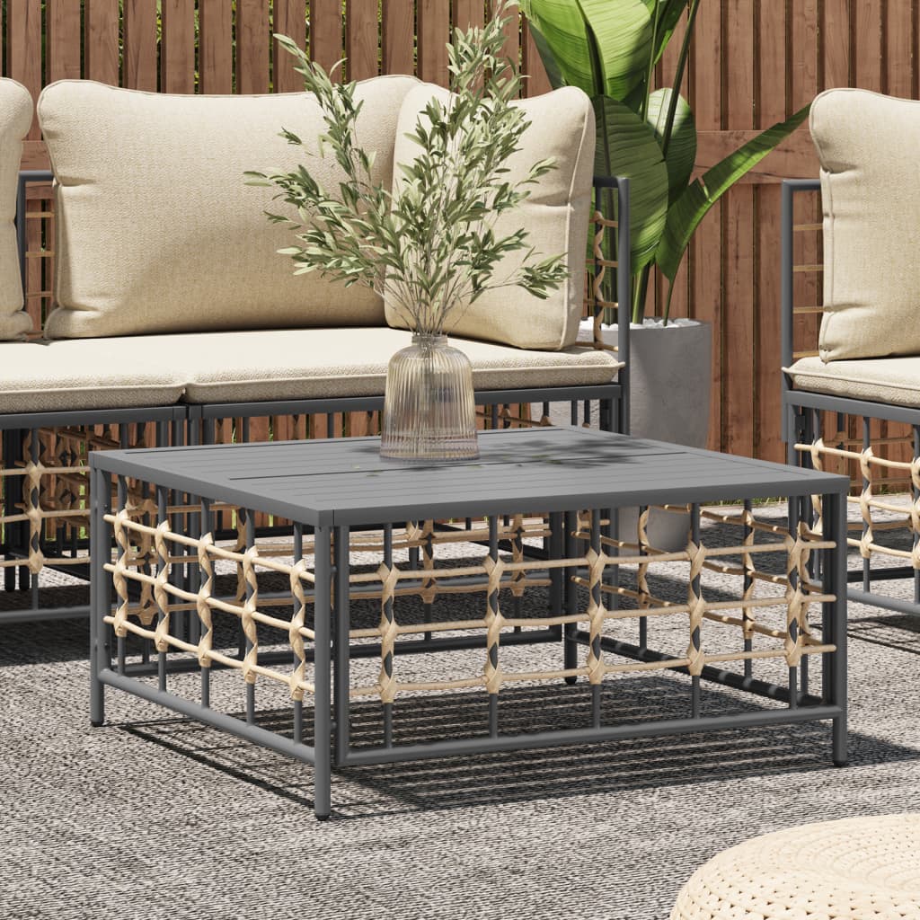 Tuintafel 70X70X34 Cm Poly Rattan Antracietkleurig
