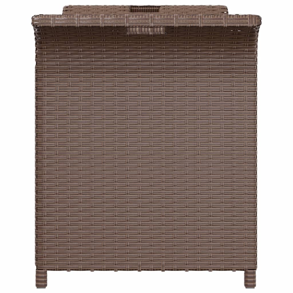 Tuinbank Met Kussen 116X46X57 Cm Poly Rattan Bruin