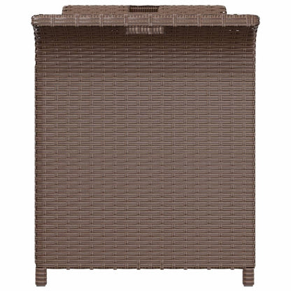 Tuinbank Met Kussen 116X46X57 Cm Poly Rattan Bruin