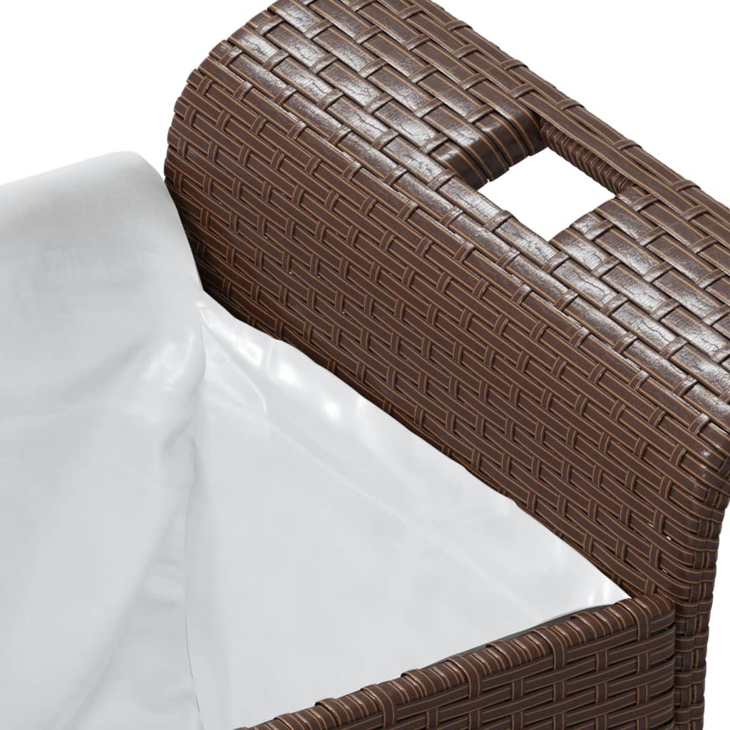 Tuinbank Met Kussen 116X46X57 Cm Poly Rattan Bruin