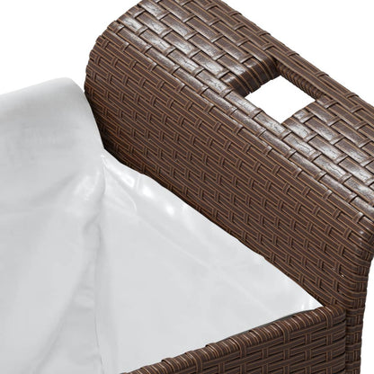 Tuinbank Met Kussen 116X46X57 Cm Poly Rattan Bruin