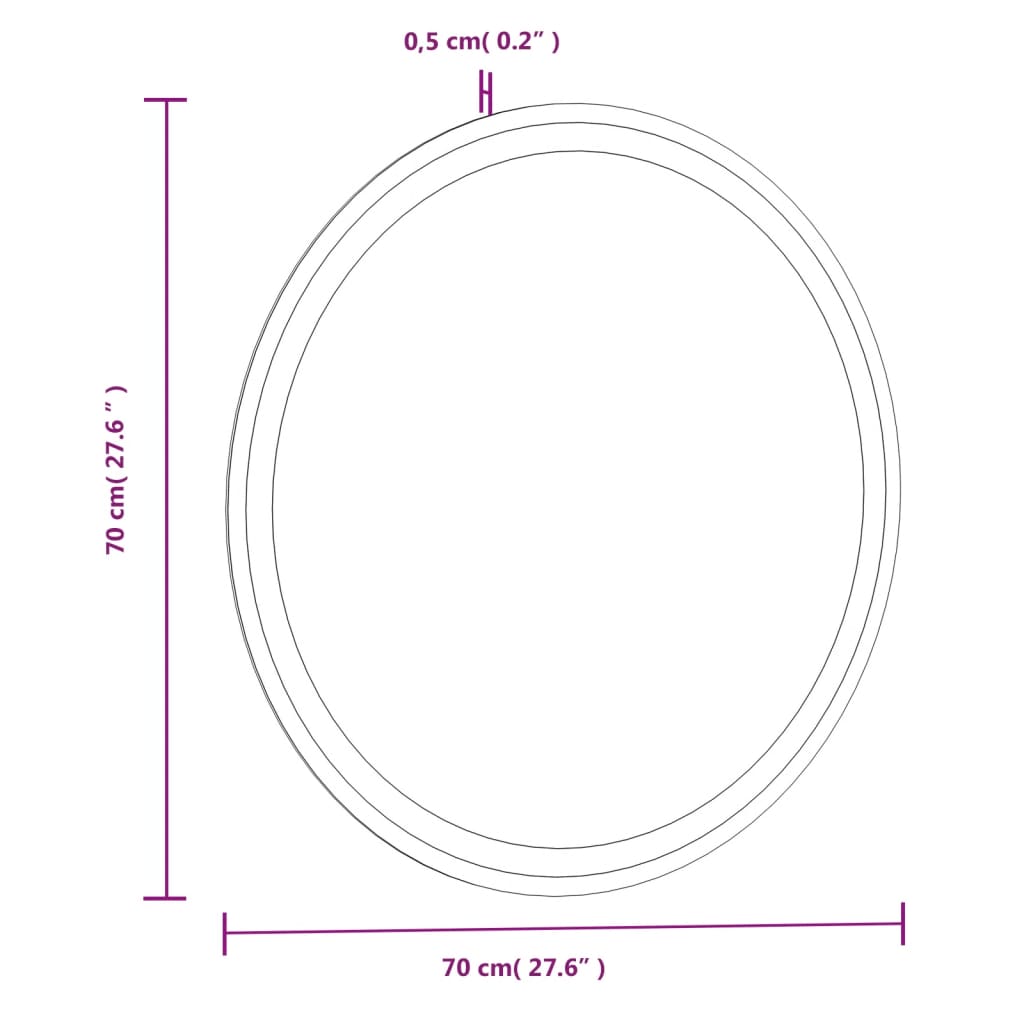 Badkamerspiegel Led Rond 70 Cm