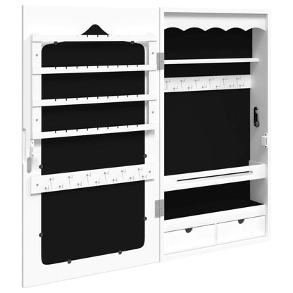 Sieradenkast Met Spiegel Wandgemonteerd 37,5X10X67 Cm Wit