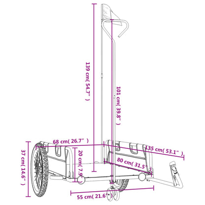 Fietstrailer Oxford Stof En Ijzer En Zwart