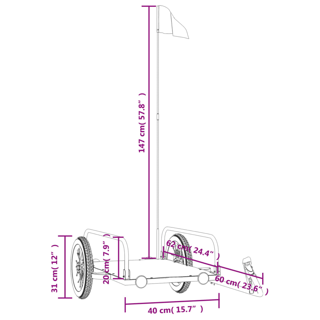 Fietstrailer Ijzer Zwart